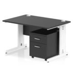 Impulse 1200mm Cable Managed Straight Desk With Mobile Pedestal - Image 41