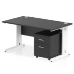 Impulse 1400mm Cable Managed Straight Desk With Mobile Pedestal - Image 41