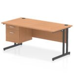 Impulse 1600mm Cantilever Straight Desk With Single Fixed Pedestal - Image 51