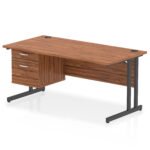 Impulse 1600mm Cantilever Straight Desk With Single Fixed Pedestal - Image 53