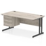 Impulse 1600mm Cantilever Straight Desk With Single Fixed Pedestal - Image 57