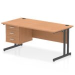 Impulse 1600mm Cantilever Straight Desk With Single Fixed Pedestal - Image 59