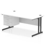 Impulse 1600mm Cantilever Straight Desk With Single Fixed Pedestal - Image 60