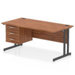 Impulse 1600mm Cantilever Straight Desk With Single Fixed Pedestal - Image 61