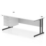 Impulse 1800mm Cantilever Straight Desk With Single Fixed Pedestal - Image 60
