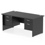 Impulse 1600mm Panel End Straight Desk With Two Fixed Pedestal - Image 35