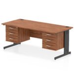 Impulse 1800mm Cable Managed Straight Desk With Two Fixed Pedestal - Image 72