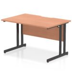 Impulse Scalloped Edge 1200mm Straight Desk Cantilever Leg - Image 2