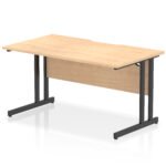 Impulse Scalloped Edge 1400mm Straight Desk Cantilever Leg - Image 8