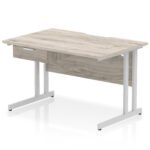 Impulse Scalloped Edge Cantilever Straight Desk With Single One Drawer Fixed Pedestal - Image 20
