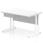 Impulse Scalloped Edge Cantilever Straight Desk With Single One Drawer Fixed Pedestal - Image 45