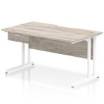 Impulse Scalloped Edge Cantilever Straight Desk With Single One Drawer Fixed Pedestal - Image 47
