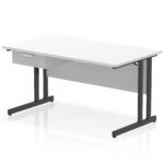 Impulse Scalloped Edge Cantilever Straight Desk With Single One Drawer Fixed Pedestal - Image 12