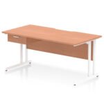 Impulse Scalloped Edge Cantilever Straight Desk With Single One Drawer Fixed Pedestal - Image 52