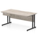 Impulse Scalloped Edge Cantilever Straight Desk With Single One Drawer Fixed Pedestal - Image 14