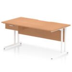 Impulse Scalloped Edge Cantilever Straight Desk With Single One Drawer Fixed Pedestal - Image 55