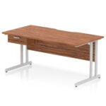 Impulse Scalloped Edge Cantilever Straight Desk With Single One Drawer Fixed Pedestal - Image 35