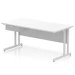 Impulse Scalloped Edge Cantilever Straight Desk With Single One Drawer Fixed Pedestal - Image 36
