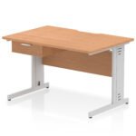 Impulse Scalloped Edge Cable Managed Straight Desk With Single One Drawer Fixed Pedestal - Image 22