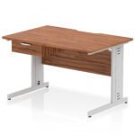 Impulse Scalloped Edge Cable Managed Straight Desk With Single One Drawer Fixed Pedestal - Image 23