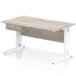 Impulse Scalloped Edge Cable Managed Straight Desk With Single One Drawer Fixed Pedestal - Image 47