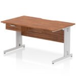 Impulse Scalloped Edge Cable Managed Straight Desk With Single One Drawer Fixed Pedestal - Image 29