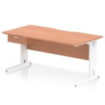Impulse Scalloped Edge Cable Managed Straight Desk With Single One Drawer Fixed Pedestal - Image 52