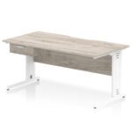 Impulse Scalloped Edge Cable Managed Straight Desk With Single One Drawer Fixed Pedestal - Image 53