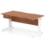 Impulse Scalloped Edge Cable Managed Straight Desk With Single One Drawer Fixed Pedestal - Image 56