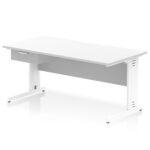 Impulse Scalloped Edge Cable Managed Straight Desk With Single One Drawer Fixed Pedestal - Image 57