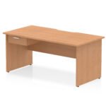 Impulse Scalloped Edge Panel End Straight Desk Frame With Single One Drawer Fixed Pedestal - Image 19