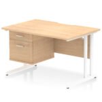 Impulse Scalloped Edge 1200mm Cantilever Straight Desk With Single Fixed Pedestal - Image 11