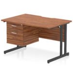 Impulse Scalloped Edge 1200mm Cantilever Straight Desk With Single Fixed Pedestal - Image 15