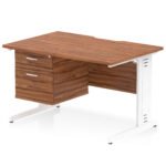 Impulse Scalloped Edge 1200mm Cable Managed Straight Desk With Single Fixed Pedestal - Image 17
