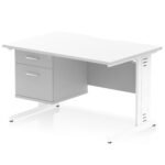 Impulse Scalloped Edge 1200mm Cable Managed Straight Desk With Single Fixed Pedestal - Image 20