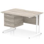 Impulse Scalloped Edge 1200mm Cantilever Straight Desk With Single Fixed Pedestal - Image 26