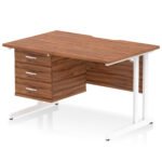 Impulse Scalloped Edge 1200mm Cantilever Straight Desk With Single Fixed Pedestal - Image 35
