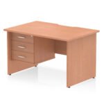 Impulse Scalloped Edge 1200mm Panel End Straight Desk With Single Fixed Pedestal - Image 14