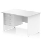 Impulse Scalloped Edge 1200mm Panel End Straight Desk With Single Fixed Pedestal - Image 19