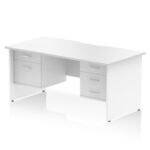 Impulse Scalloped Edge 1600mm Panel End Straight Desk With Two Fixed Pedestal - Image 9