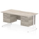 Impulse Scalloped Edge 1600mm Cantilever Straight Desk With Two Fixed Pedestal - Image 27