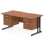 Impulse Scalloped Edge 1600mm Cantilever Straight Desk With Two Fixed Pedestal - Image 34