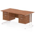 Impulse Scalloped Edge 1600mm Cantilever Straight Desk With Two Fixed Pedestal - Image 36