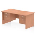 Impulse Scalloped Edge 1600mm Panel End Straight Desk With Two Fixed Pedestal - Image 15