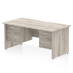 Impulse Scalloped Edge 1600mm Panel End Straight Desk With Two Fixed Pedestal - Image 16