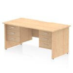 Impulse Scalloped Edge 1600mm Panel End Straight Desk With Two Fixed Pedestal - Image 28