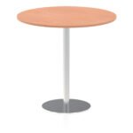 Italia Round Poseur Table Silver Leg - Image 86