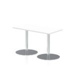 Italia Slimline Rectangular Poseur Table Silver Leg - Image 3