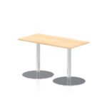Italia Slimline Rectangular Poseur Table Silver Leg - Image 4