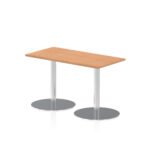 Italia Slimline Rectangular Poseur Table Silver Leg - Image 5